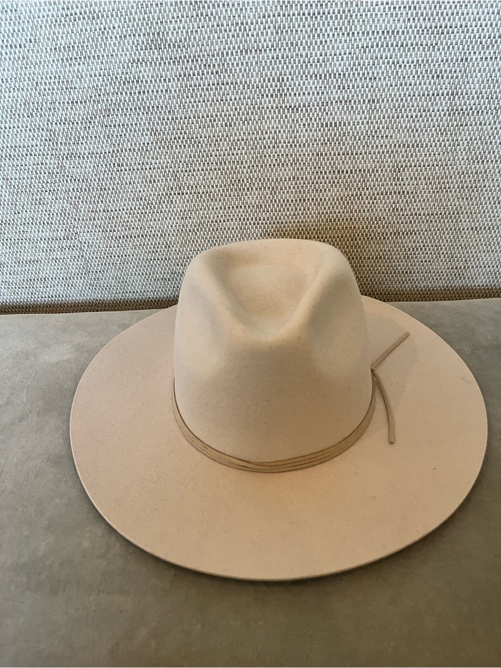 Wyeth Wide Brim Felt Fedora Hat in Neutral Beige O/S
